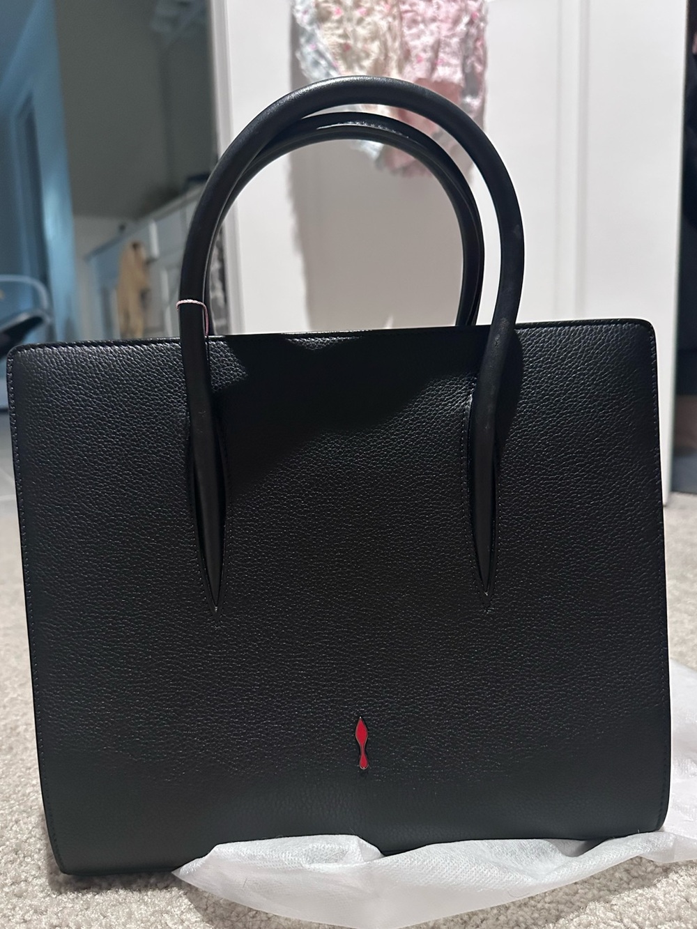 Christian Louboutin NEW black studded medium Paloma